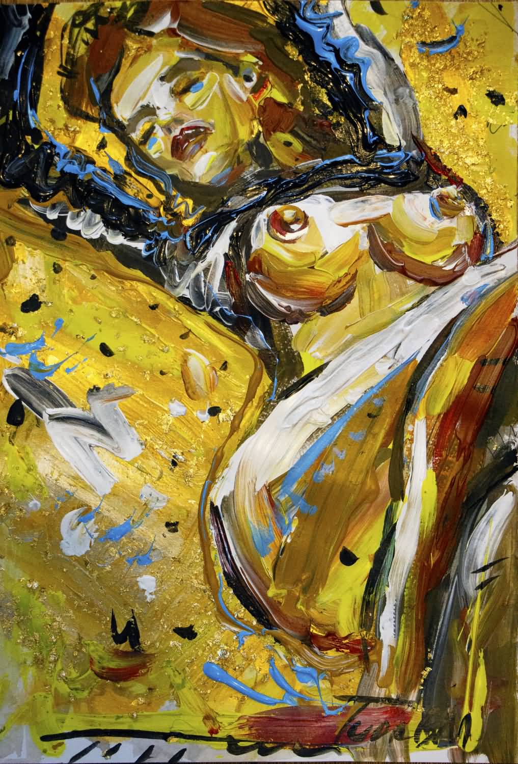 19. Yellow nude. Oil on canvas, 2021